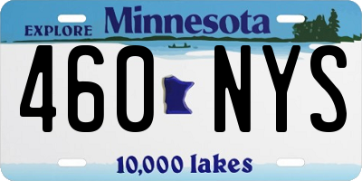 MN license plate 460NYS