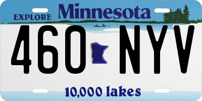 MN license plate 460NYV
