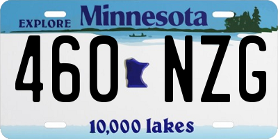 MN license plate 460NZG