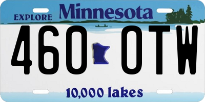 MN license plate 460OTW