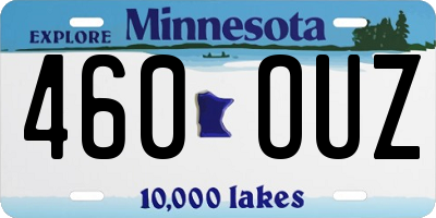 MN license plate 460OUZ