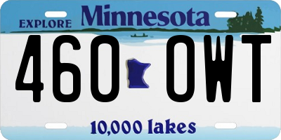 MN license plate 460OWT