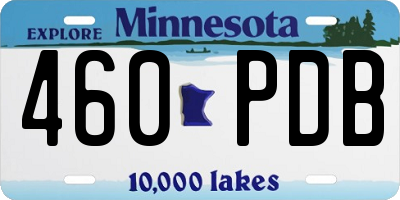 MN license plate 460PDB