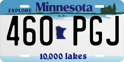 MN license plate 460PGJ