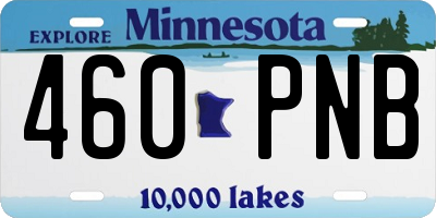 MN license plate 460PNB