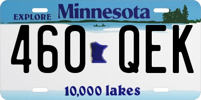 MN license plate 460QEK