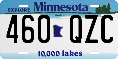 MN license plate 460QZC