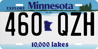 MN license plate 460QZH