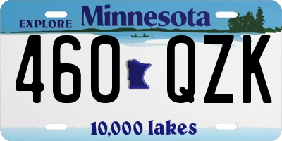 MN license plate 460QZK