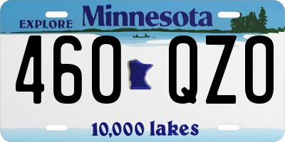 MN license plate 460QZO