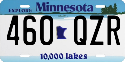 MN license plate 460QZR
