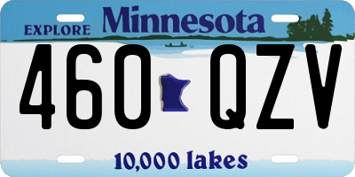 MN license plate 460QZV