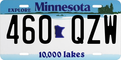 MN license plate 460QZW