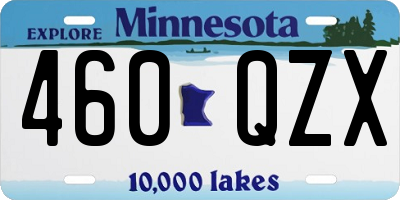 MN license plate 460QZX