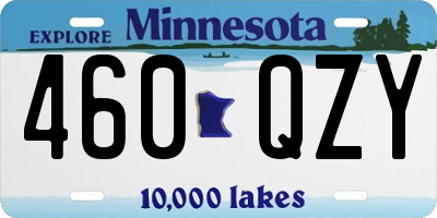 MN license plate 460QZY