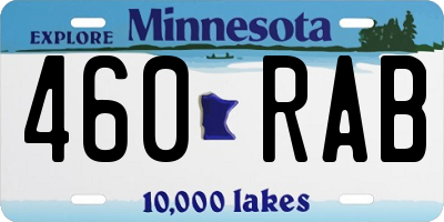 MN license plate 460RAB