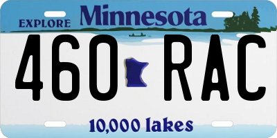 MN license plate 460RAC