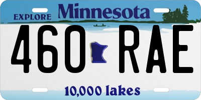 MN license plate 460RAE