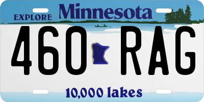MN license plate 460RAG