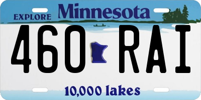 MN license plate 460RAI