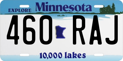 MN license plate 460RAJ