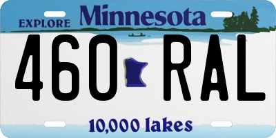 MN license plate 460RAL