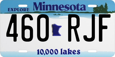 MN license plate 460RJF
