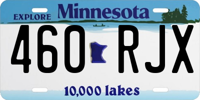 MN license plate 460RJX