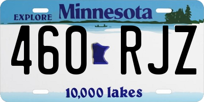 MN license plate 460RJZ