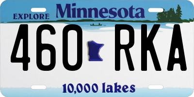 MN license plate 460RKA