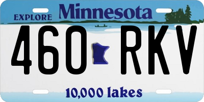 MN license plate 460RKV