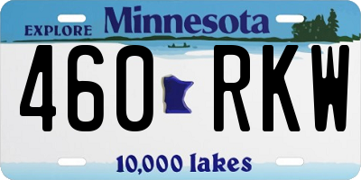 MN license plate 460RKW