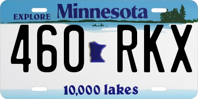 MN license plate 460RKX
