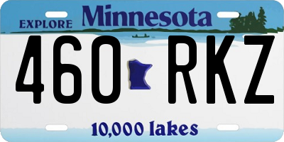 MN license plate 460RKZ