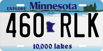 MN license plate 460RLK