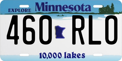 MN license plate 460RLO