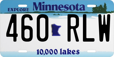 MN license plate 460RLW