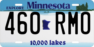 MN license plate 460RMO