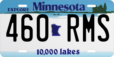 MN license plate 460RMS