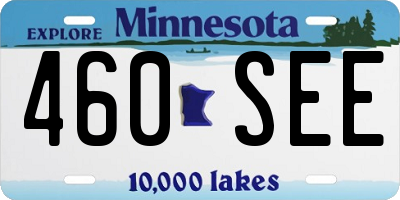 MN license plate 460SEE