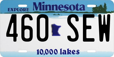 MN license plate 460SEW