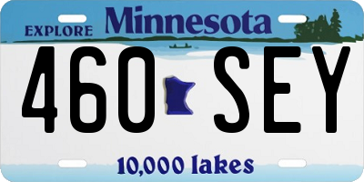 MN license plate 460SEY