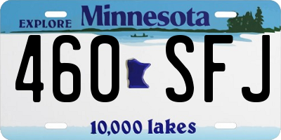 MN license plate 460SFJ