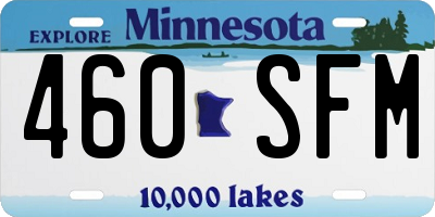 MN license plate 460SFM