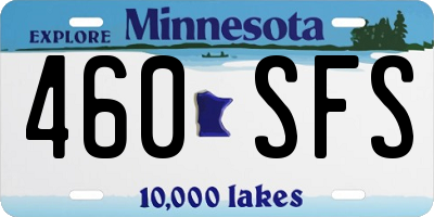 MN license plate 460SFS