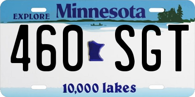 MN license plate 460SGT