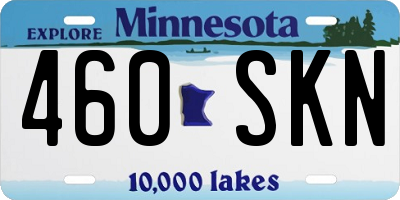 MN license plate 460SKN