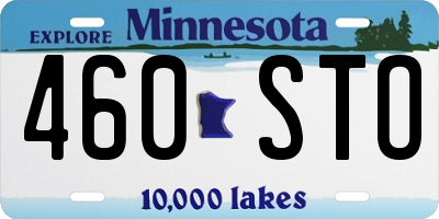 MN license plate 460STO