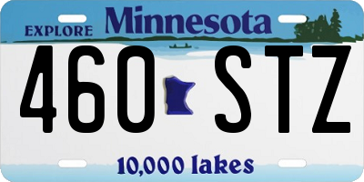 MN license plate 460STZ