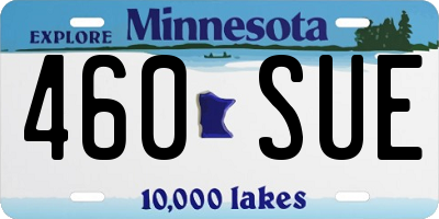 MN license plate 460SUE